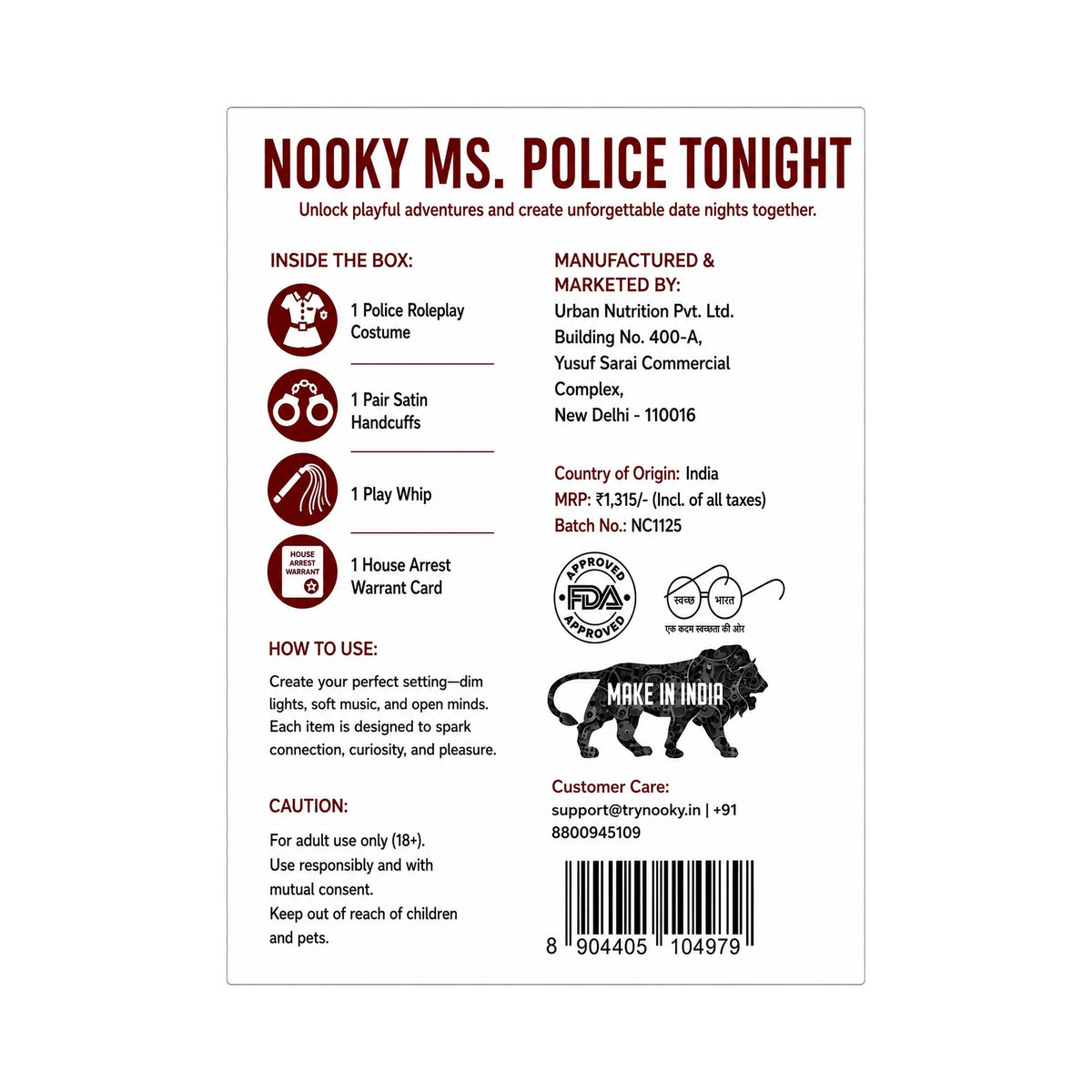 Nooky Police Tonight | 4-in-1 Date Night Gift Kit for Couples