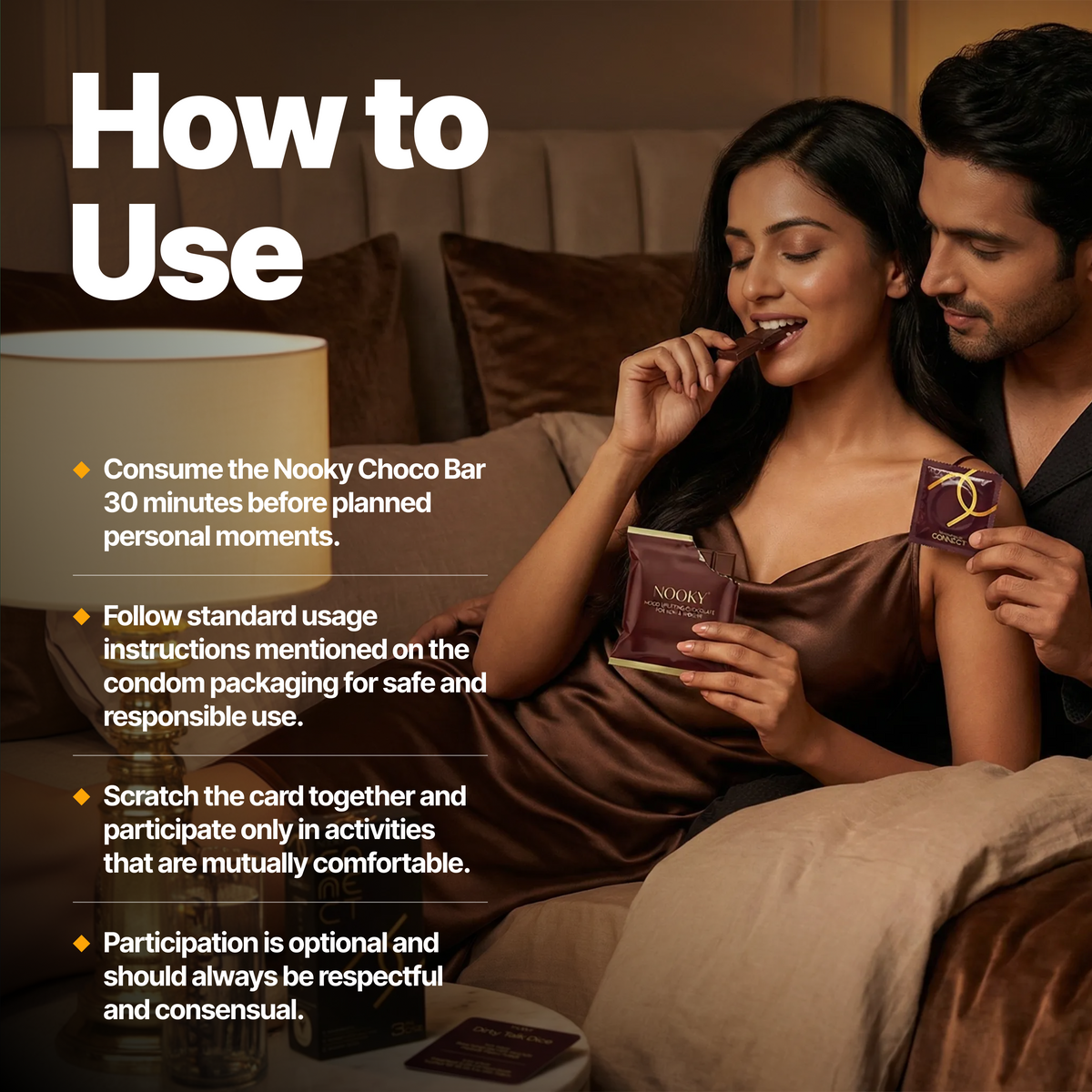 Nooky Connect 3-in-1 Condom Kit | Chocolate + Cards