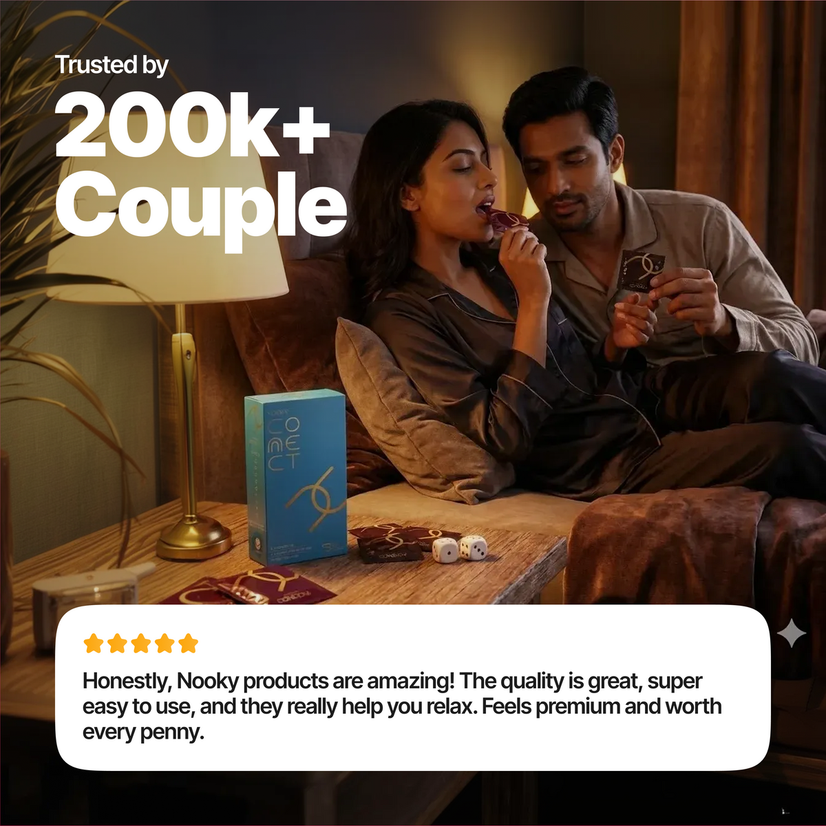 Nooky Connect 3-in-1 Condom Kit | Chocolate + Dice