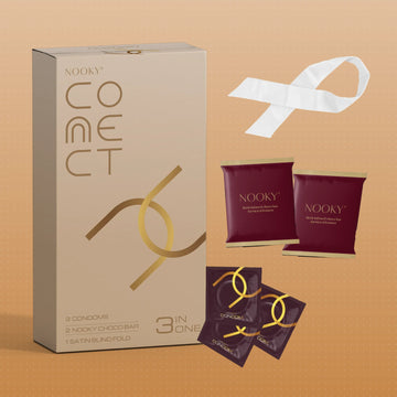 Nooky Connect 3-in-1 Condom Kit | Chocolate+Blindfold