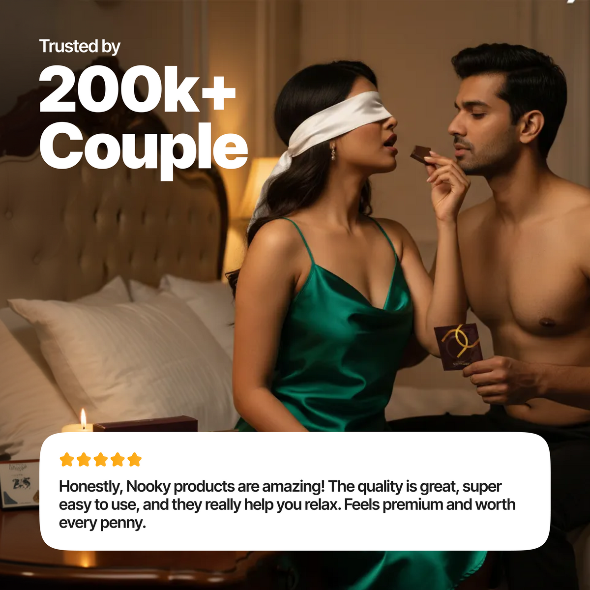 Nooky Connect 3-in-1 Condom Kit | Chocolate+Blindfold