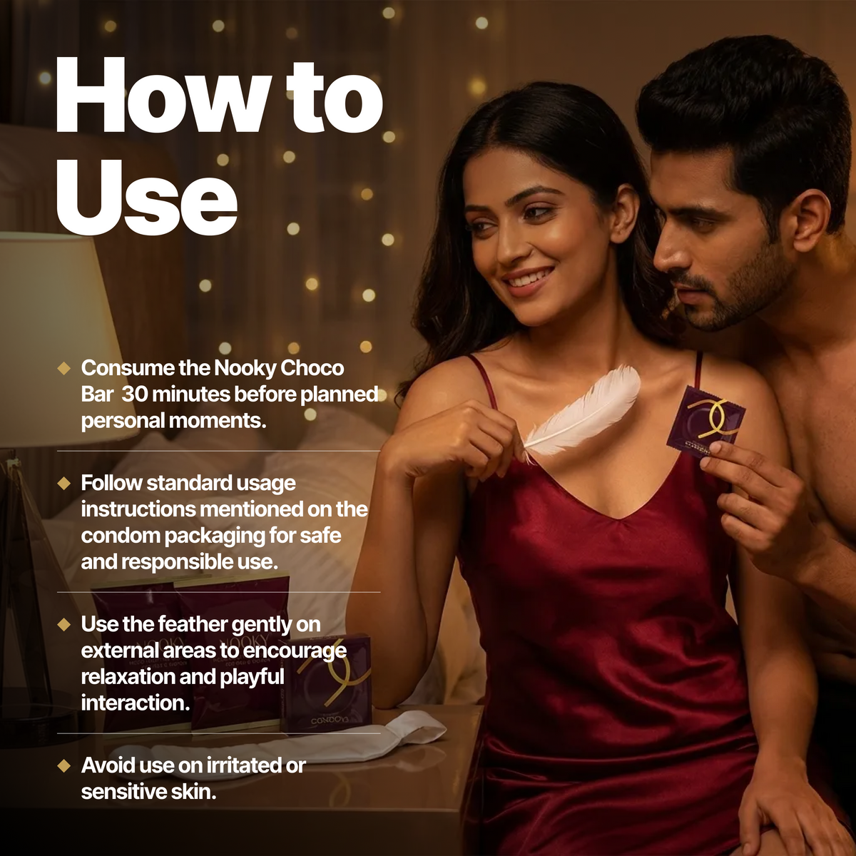 Nooky Connect 3-in-1 Condom Kit | Chocolate+Feather