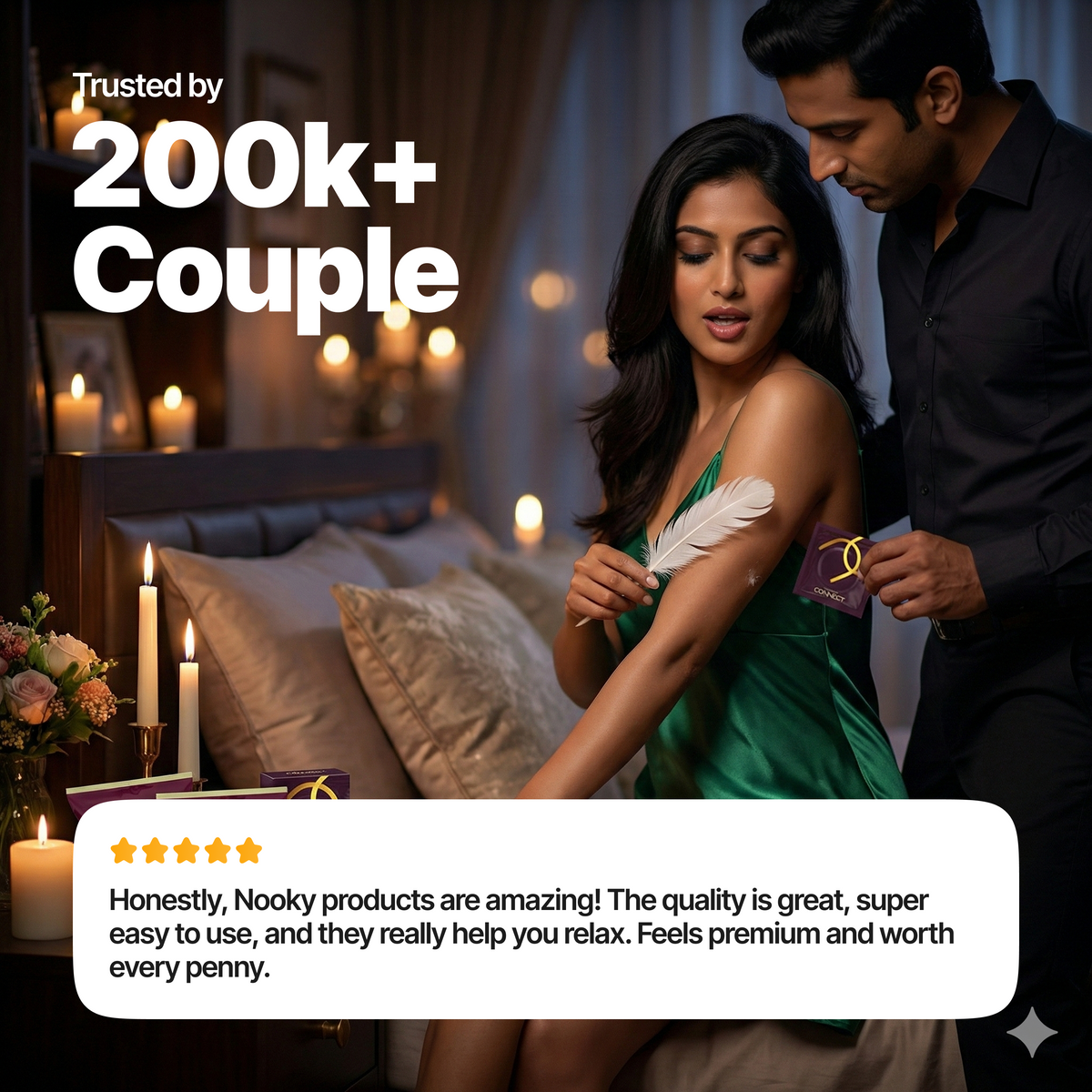 Nooky Connect 3-in-1 Condom Kit | Chocolate+Feather