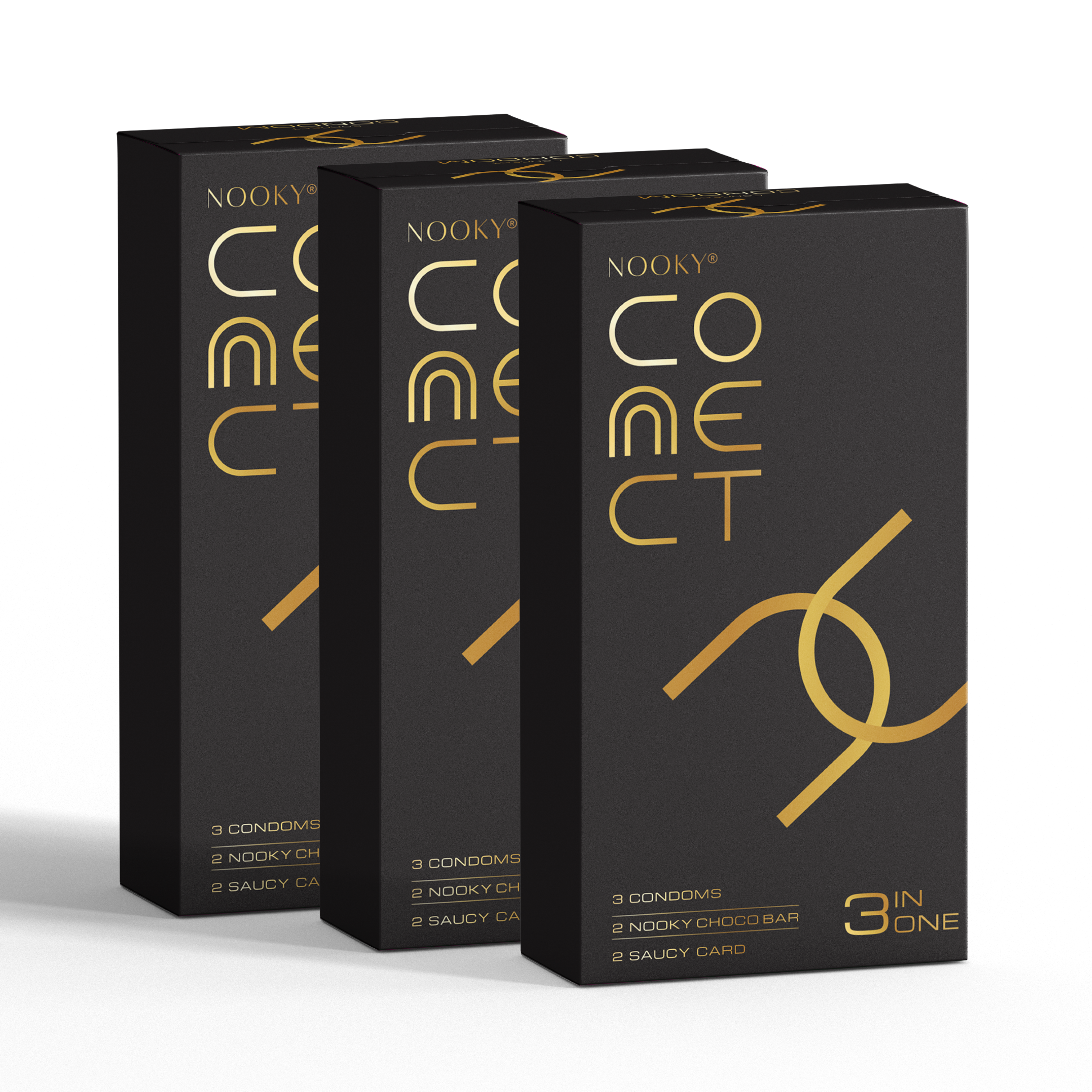 Nooky Connect 3-in-1 Condom Kit | Chocolate + Cards