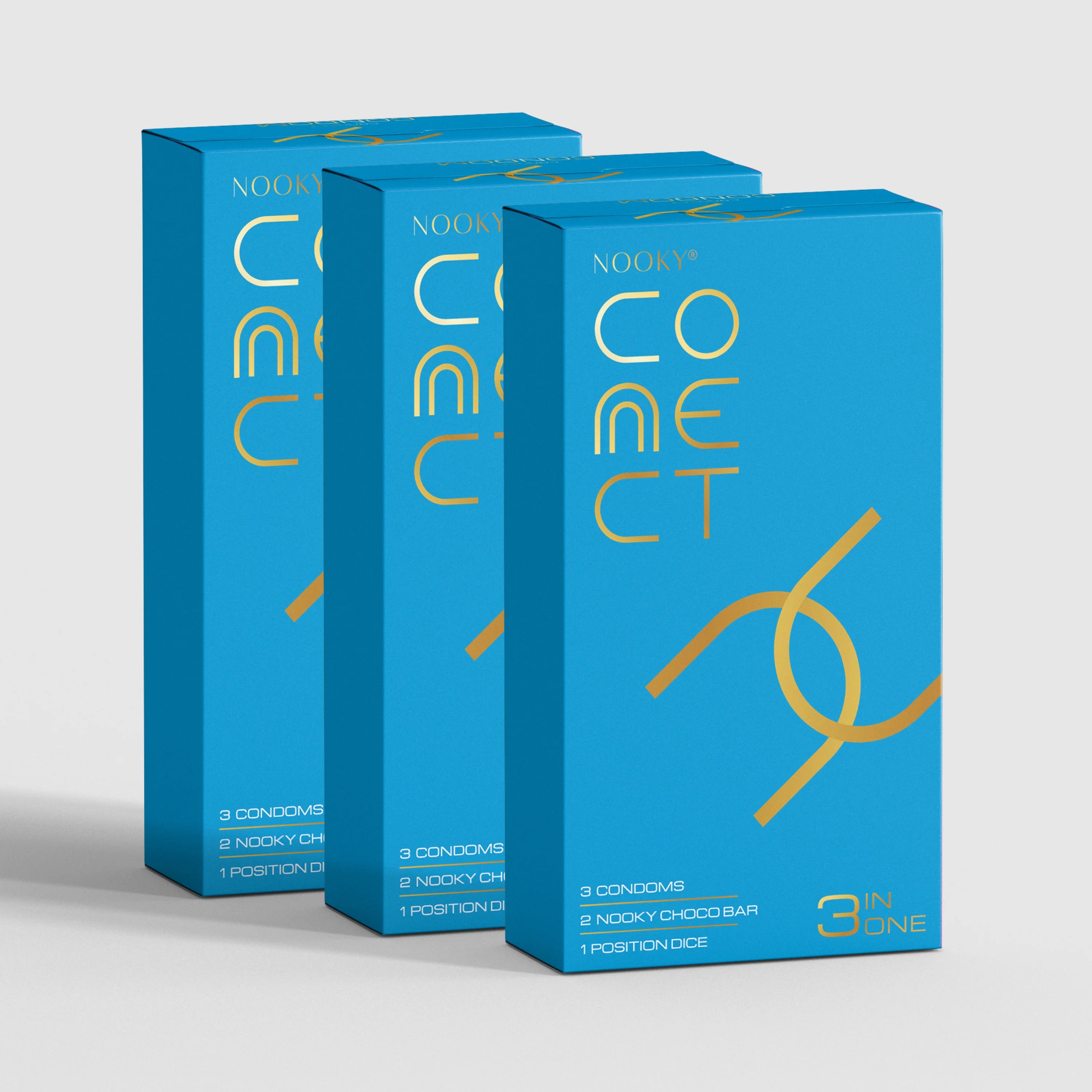 Nooky Connect 3-in-1 Condom Kit | Chocolate + Dice