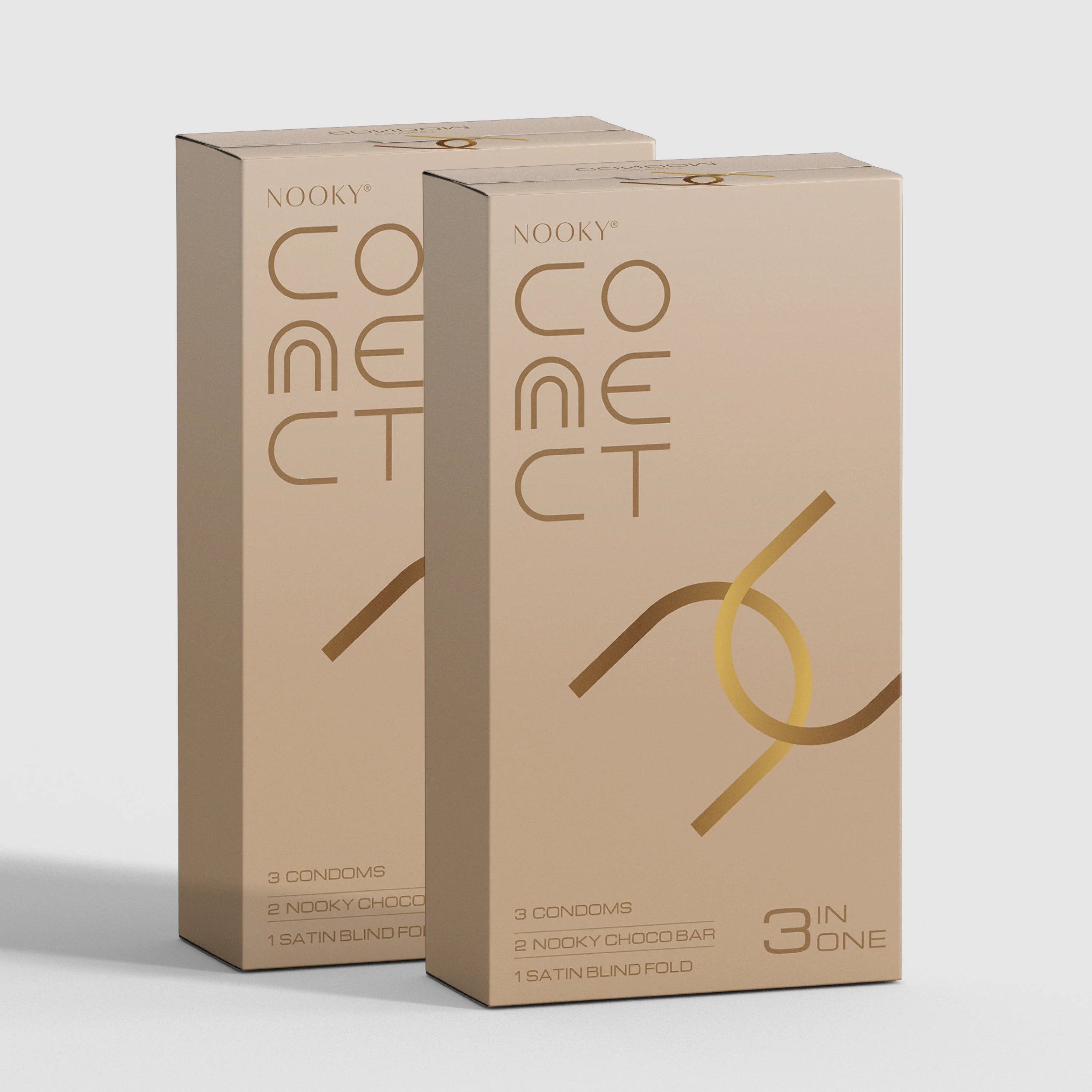 Nooky Connect 3-in-1 Condom Kit | Chocolate+Blindfold