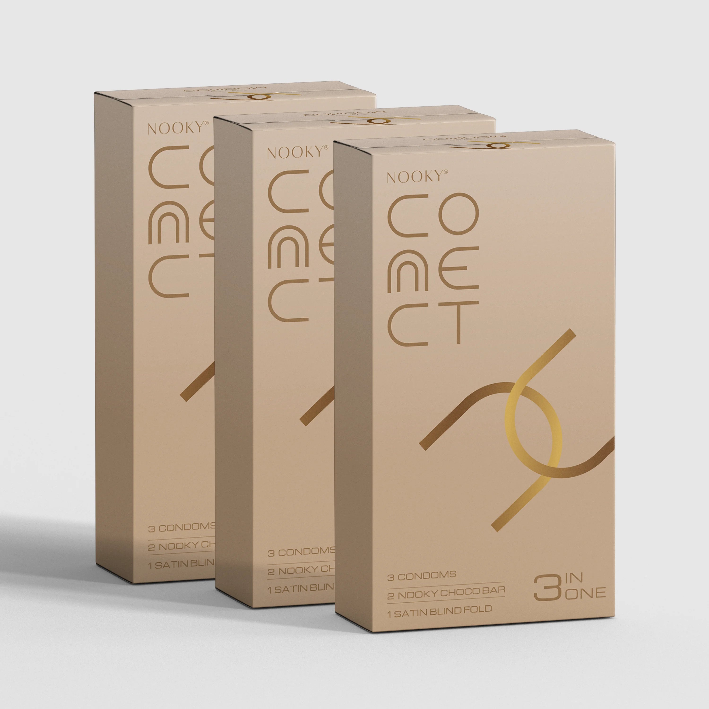 Nooky Connect 3-in-1 Condom Kit | Chocolate+Blindfold