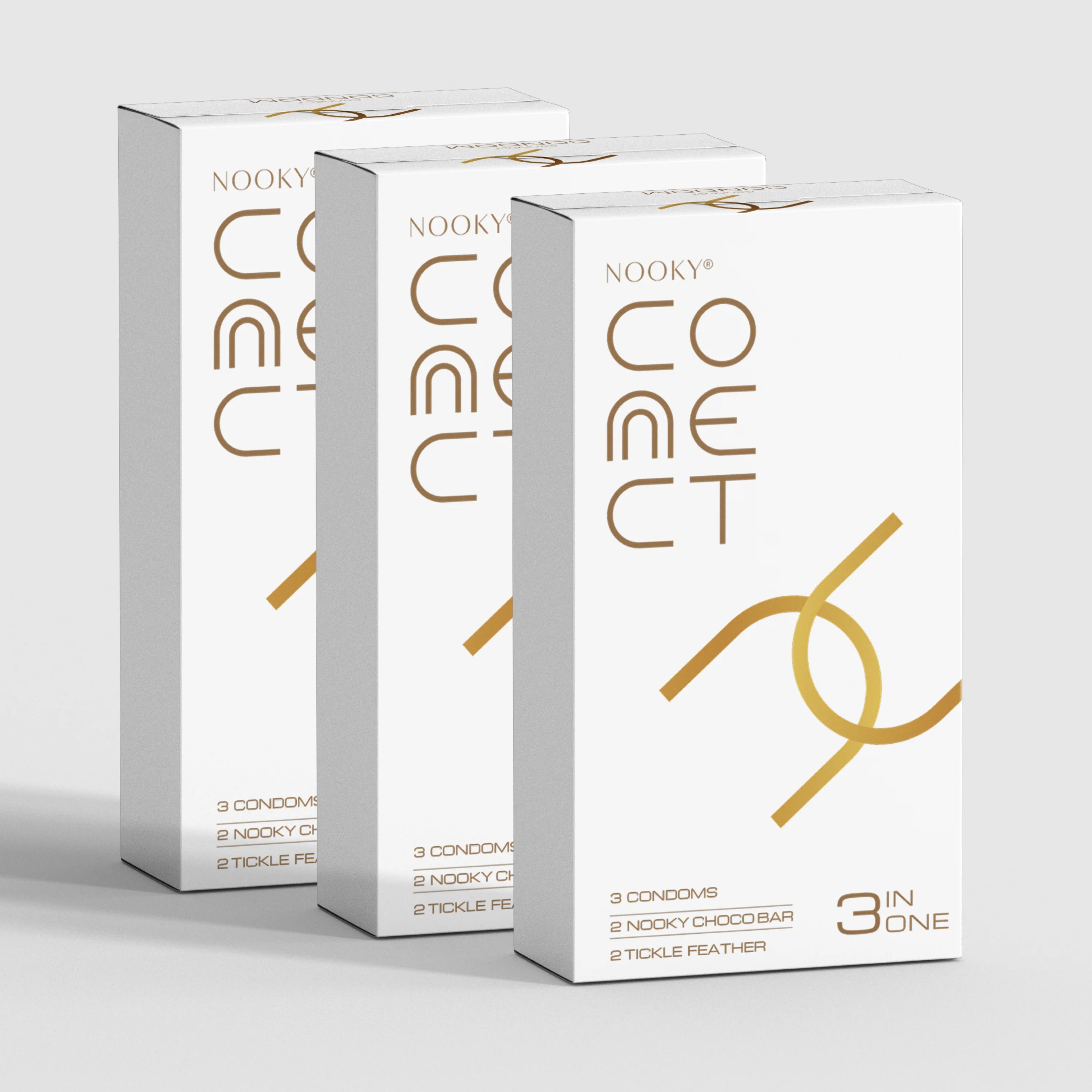 Nooky Connect 3-in-1 Condom Kit | Chocolate+Feather