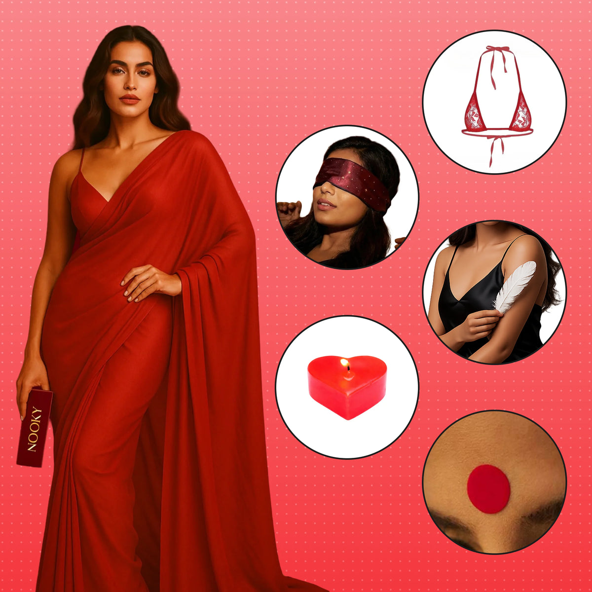 Nooky Saree Tonight | 6-in-1 Date Night Gift Kit for Couples