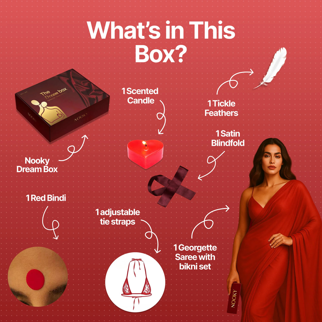Nooky Saree Tonight | 6-in-1 Date Night Gift Kit for Couples