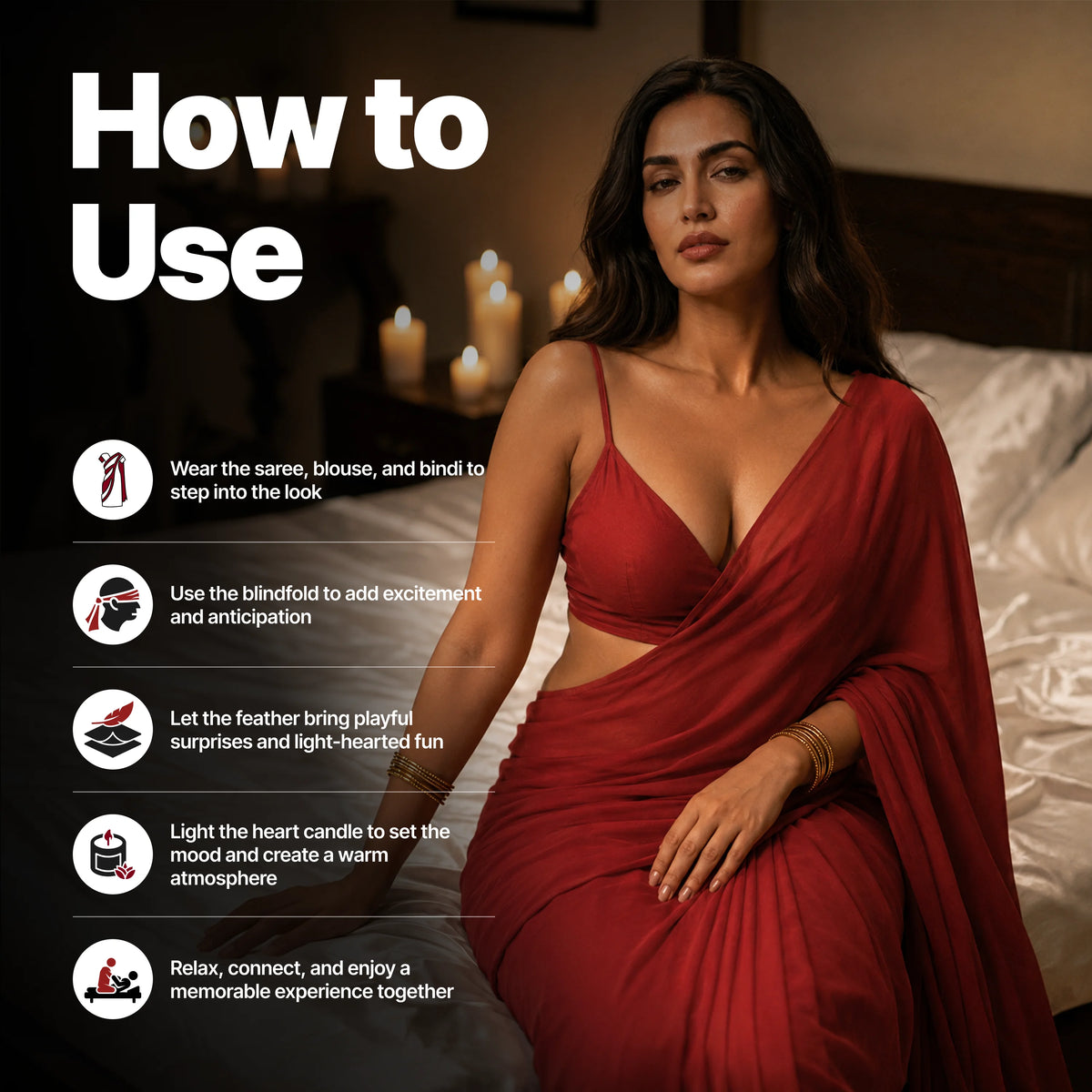 Nooky Saree Tonight | 6-in-1 Date Night Gift Kit for Couples