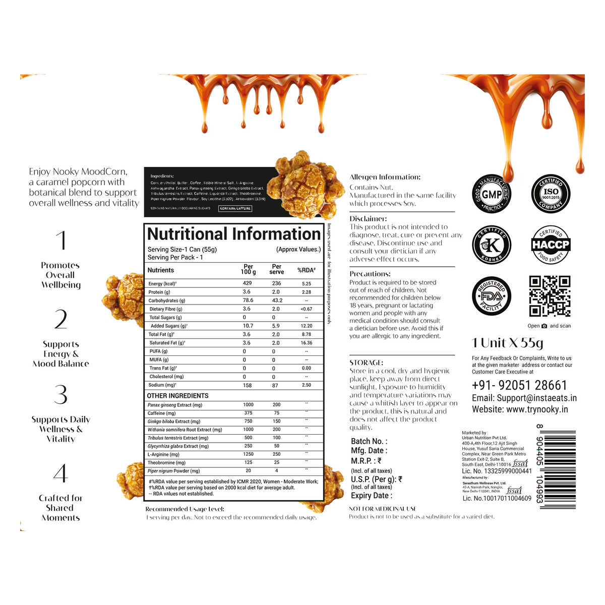 Nooky Moodcorn Herb-infused Caramel Popcorn For Couples