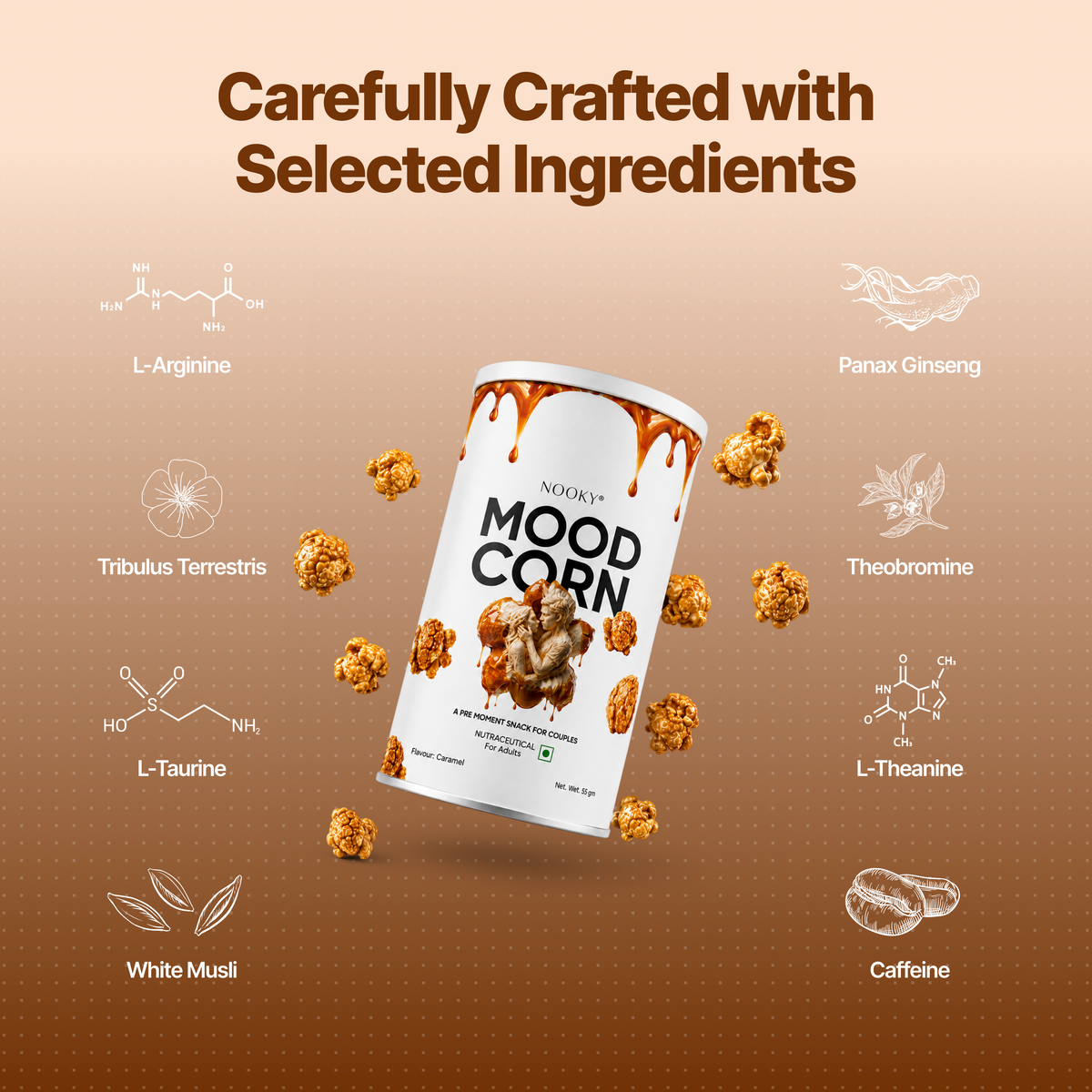 Nooky Moodcorn Herb-infused Caramel Popcorn For Couples