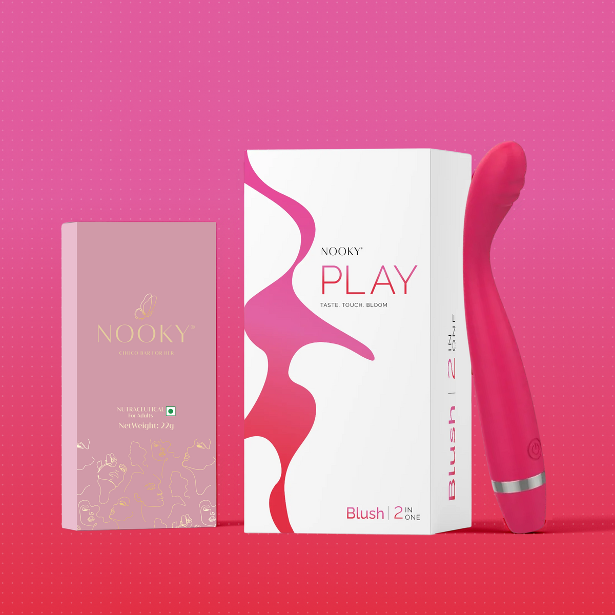 Nooky Blush 2-in-1 Kit | Massager & Chocolate