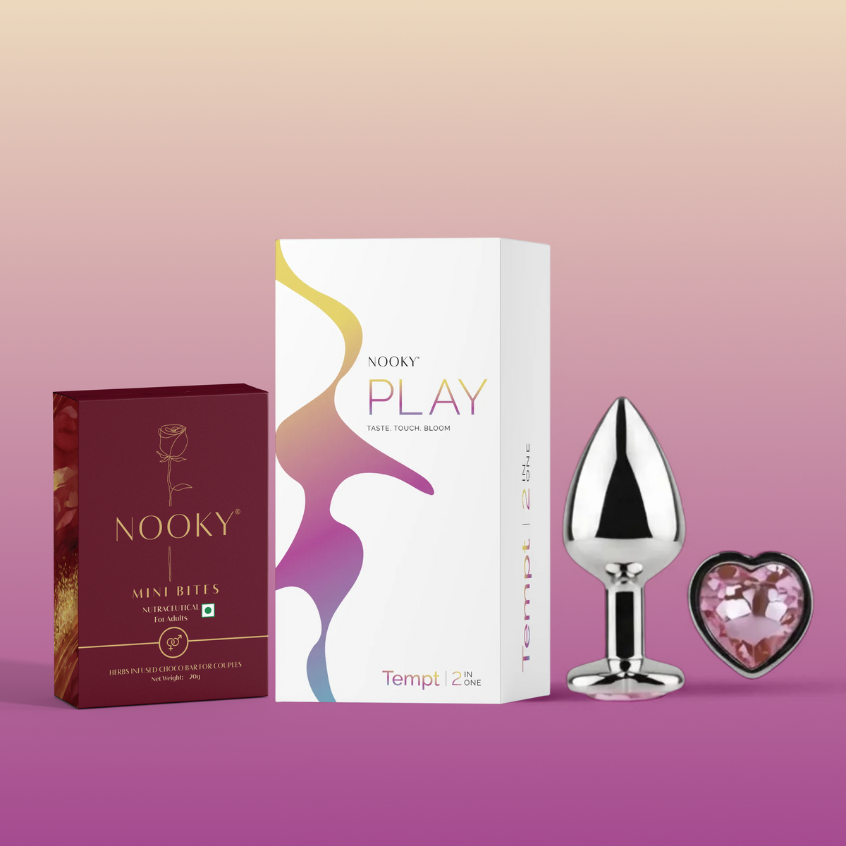 Nooky Tempt 2-in-1 Kit | Metal Plug & Chocolate