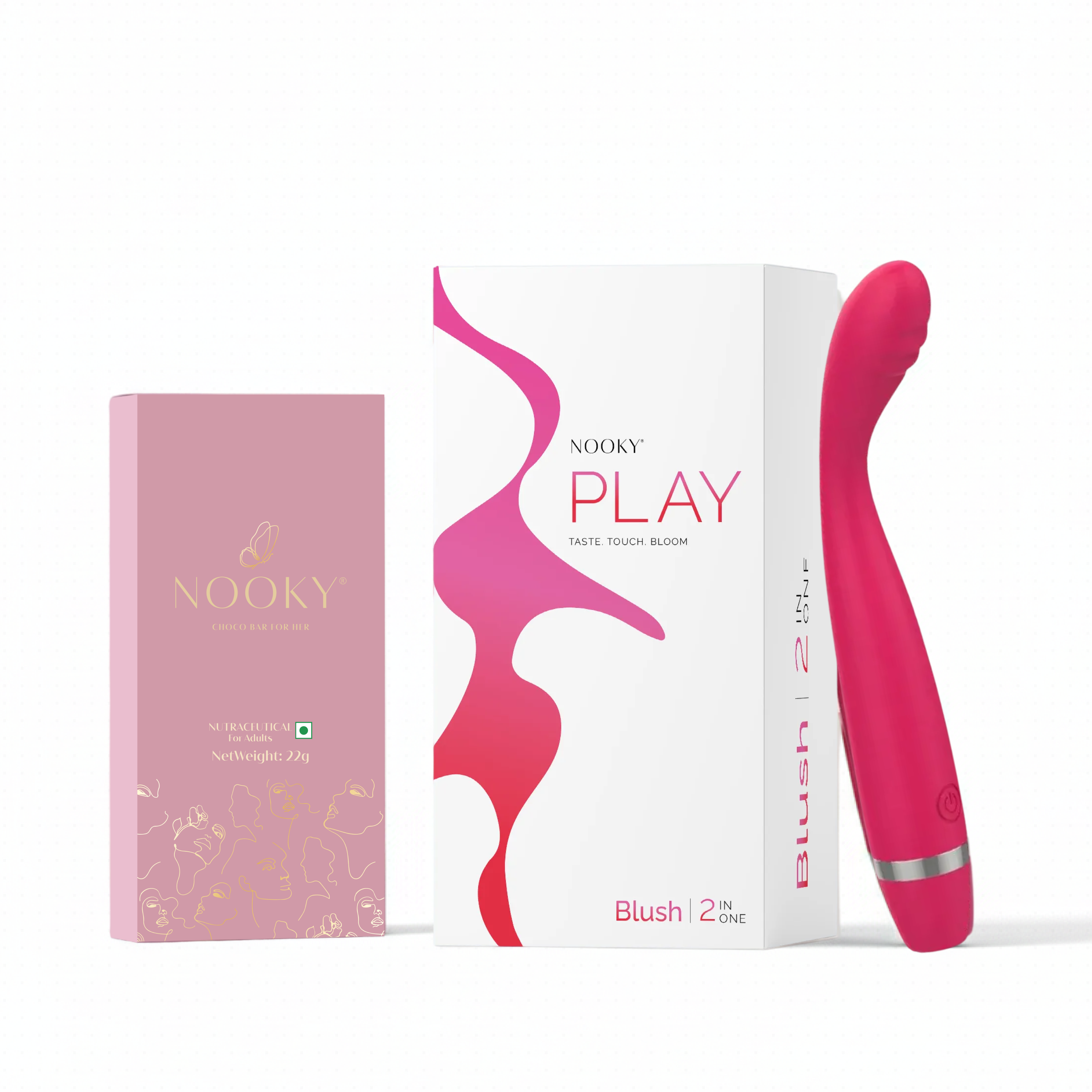 Nooky Blush 2-in-1 Kit | Massager & Chocolate