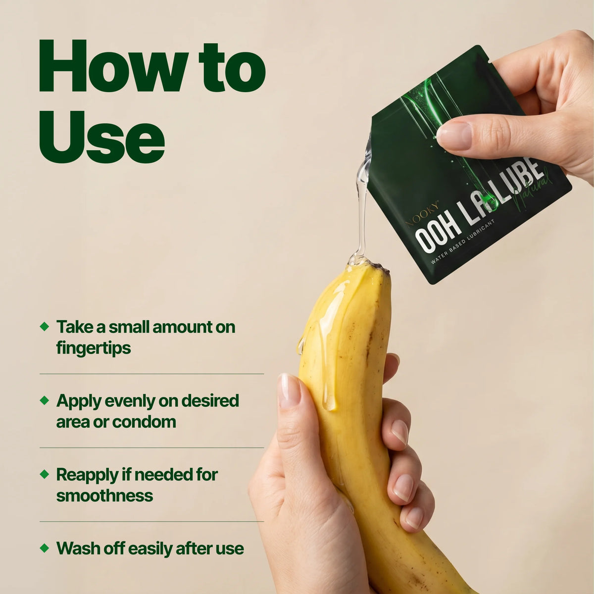 Nooky Ooh la lube - 3-in-1 Natural Lube Sachet | Water based |safe for Oral Intimacy